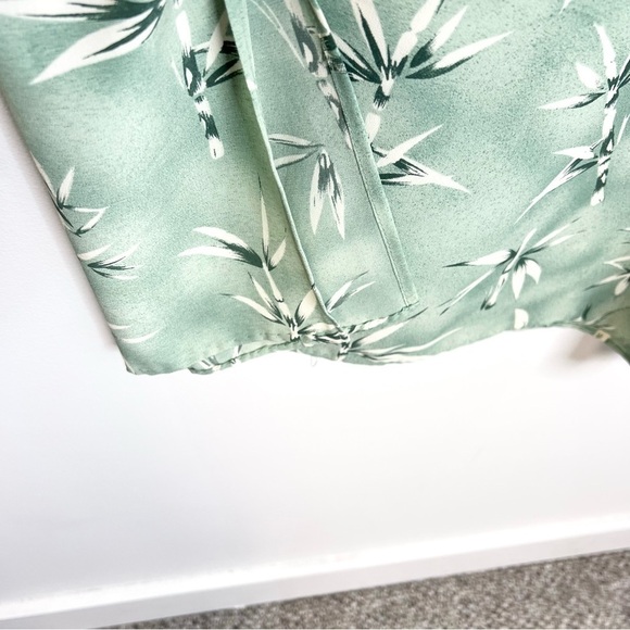 Vintage green bamboo print midi dress M - Picture 8 of 11